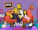 Go yellow! Custom cartoon family portrait | Cartoon portrait in Simps style | Husband gifts | Drawing of the family  on couch turned yellow 