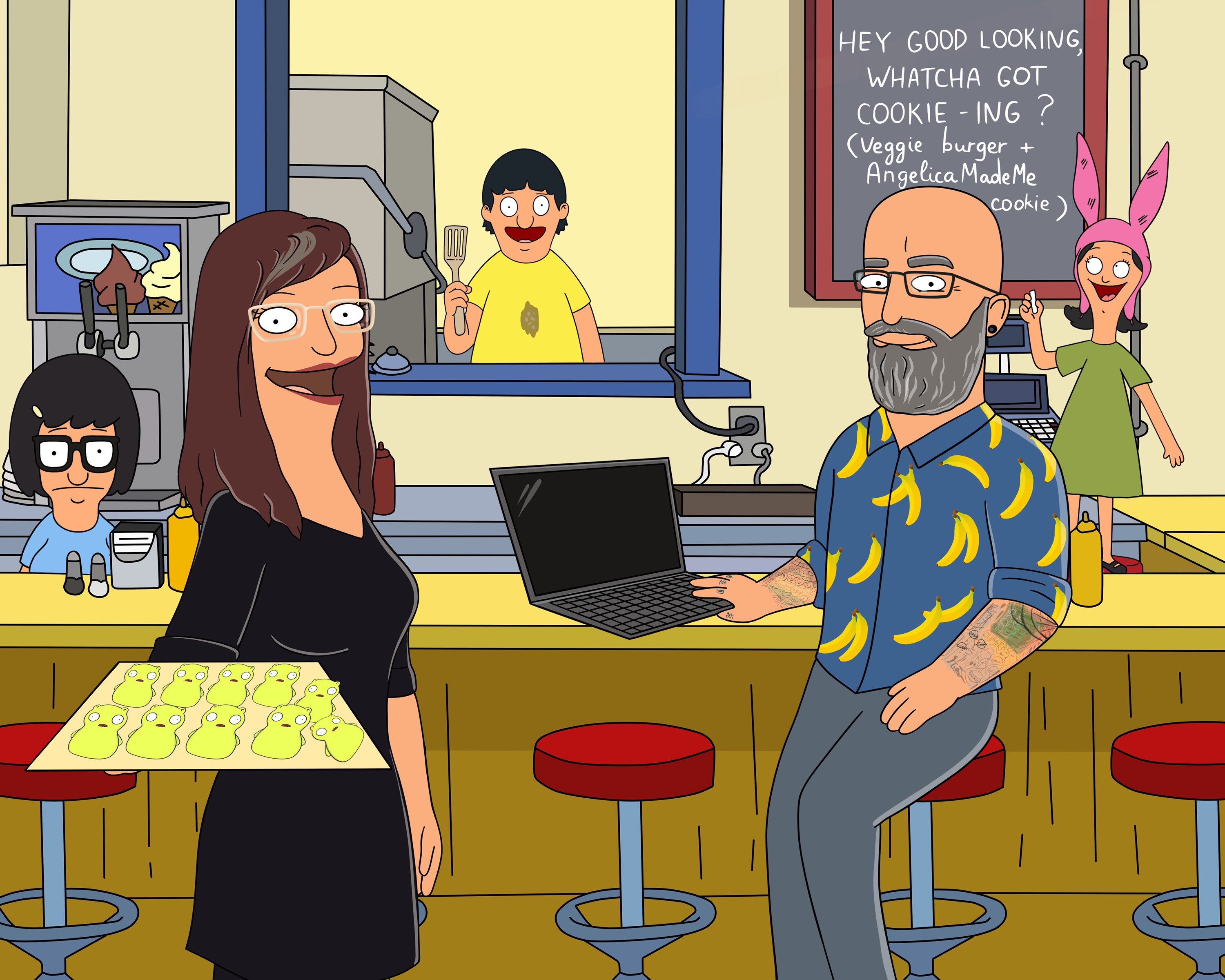 BOB'S BURGER. Bob's Burger character. Custom Etsy