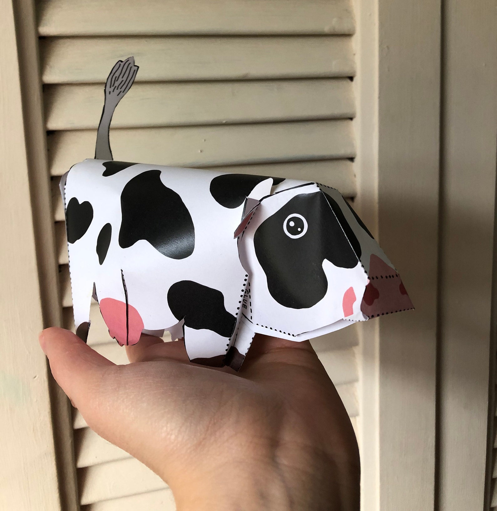 Sculpture en papier de vache BRICOLAGE Origami facile Etsy