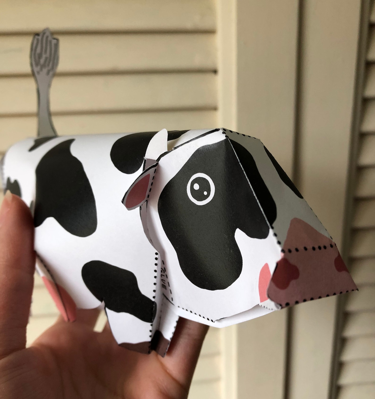 Sculpture en papier de vache BRICOLAGE Origami facile Etsy