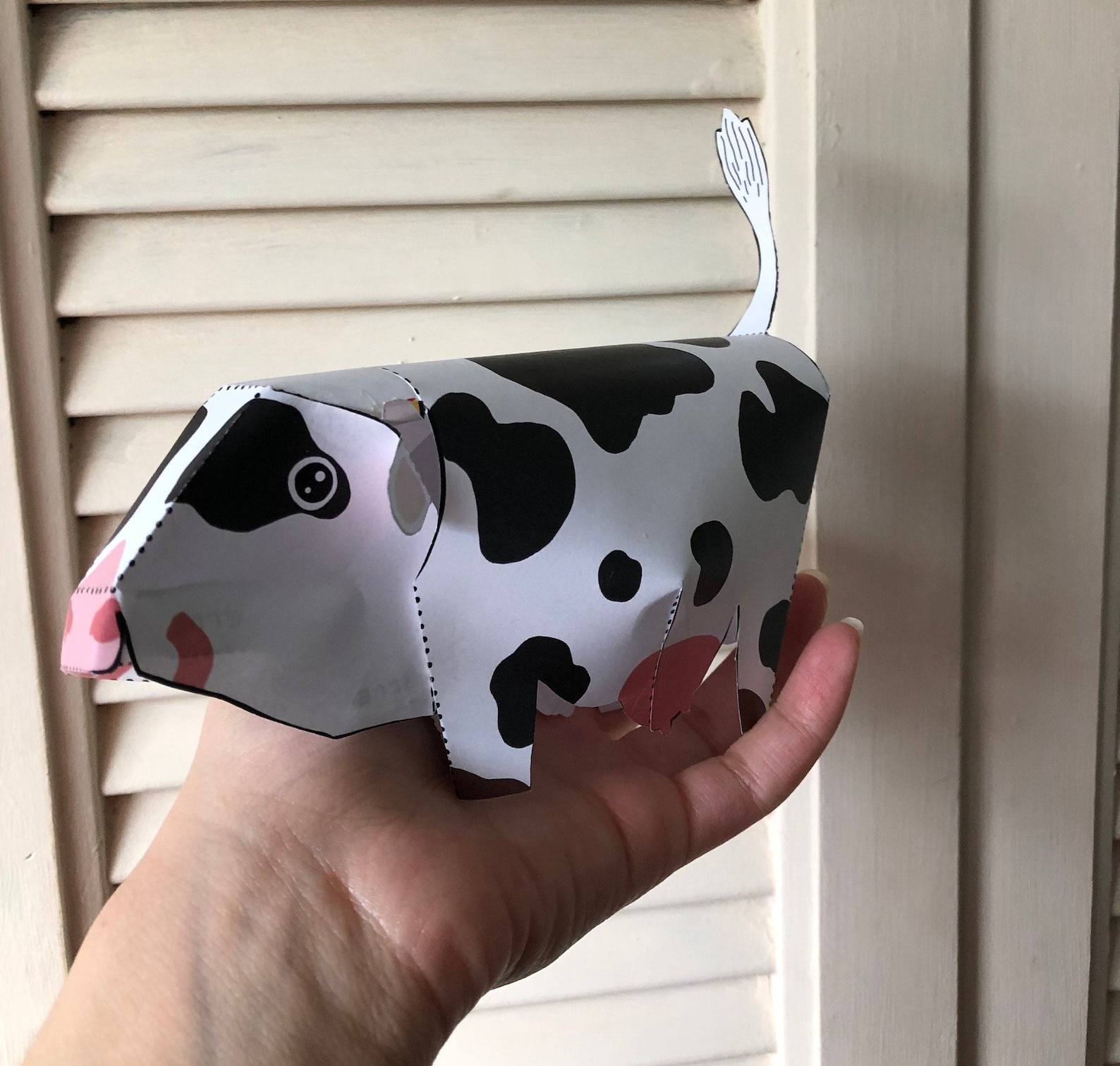 Cow Paper Sculpture DIY Easy Origami Etsy