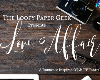 Love Affair Font - Modern Cursive Style Font - Open Type Font - True Type Font - Easy Convert To SVG For Cricut - INSTANT DOWNLOAD
