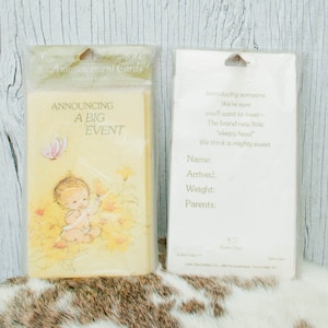 80er Baby Shower Einladungs Set - Vintage Baby Shower lädt ein - 16 Partyeinladungen - Vintage Briefpapier - 2 Sets mit 8 Karten und Umschlägen