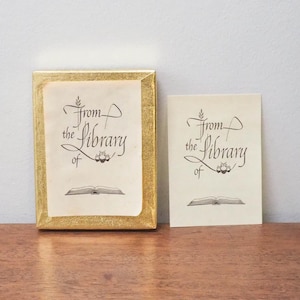 Vtg From the Library of Bookplates - Ex Libris 45 Pack - Vintage Gummed Book Label - Antioch Bookplate Company - From the Library of