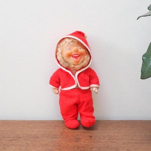 Vtg Santa Claus Doll - 7.25 Inches - Vintage Christmas Toy - Christmas Santa Decor - Vintage Santa Clause -