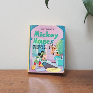Vtg Mickey Mouse Mystery At Disneyland - 1975 Walt Disney&#39;s Big Little Book - Vintage Disney Mickey and Goofy Book - Illustrated