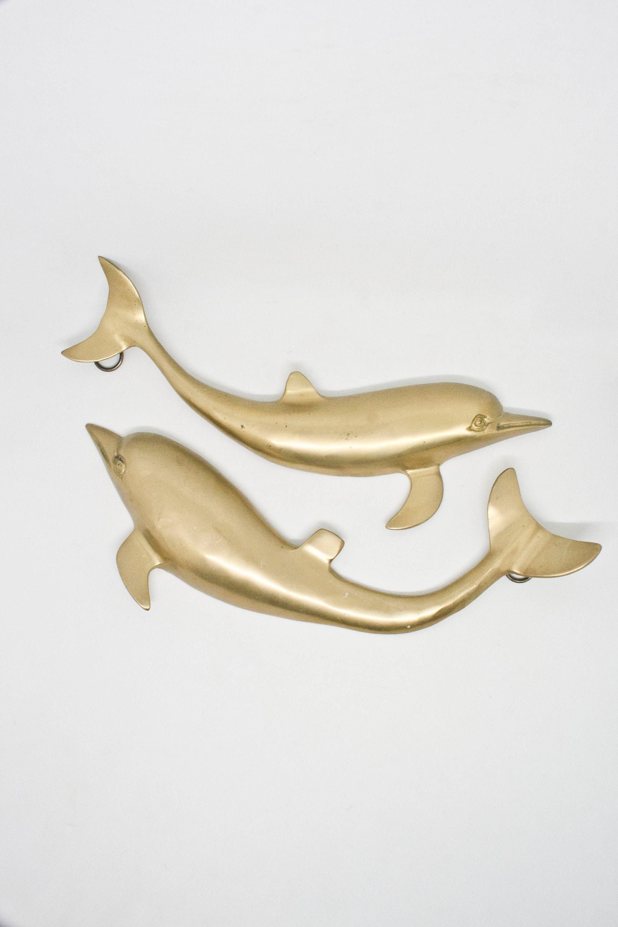 70s Brass Dolphins Wall Hanging Vtg Brass Dolphin Pair Mid Etsy