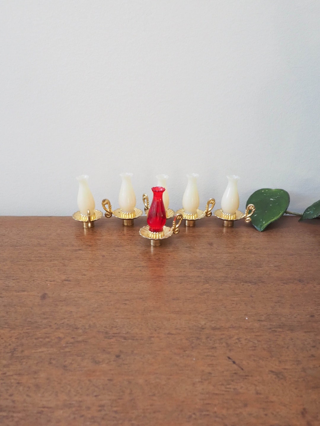 6 Vtg Christmas Lantern Tree Light Covers Plastic Lantern Christmas