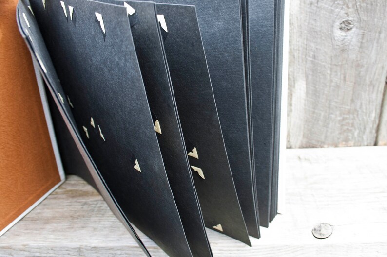 Vintage White Photo Album Black Paper Photo Album Silver Etsy