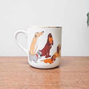 Vtg Lady and the Tramp Mug - Walt Disney Productions Mug - Vintage Disney Souvenir - Made in Japan - Collectors Item