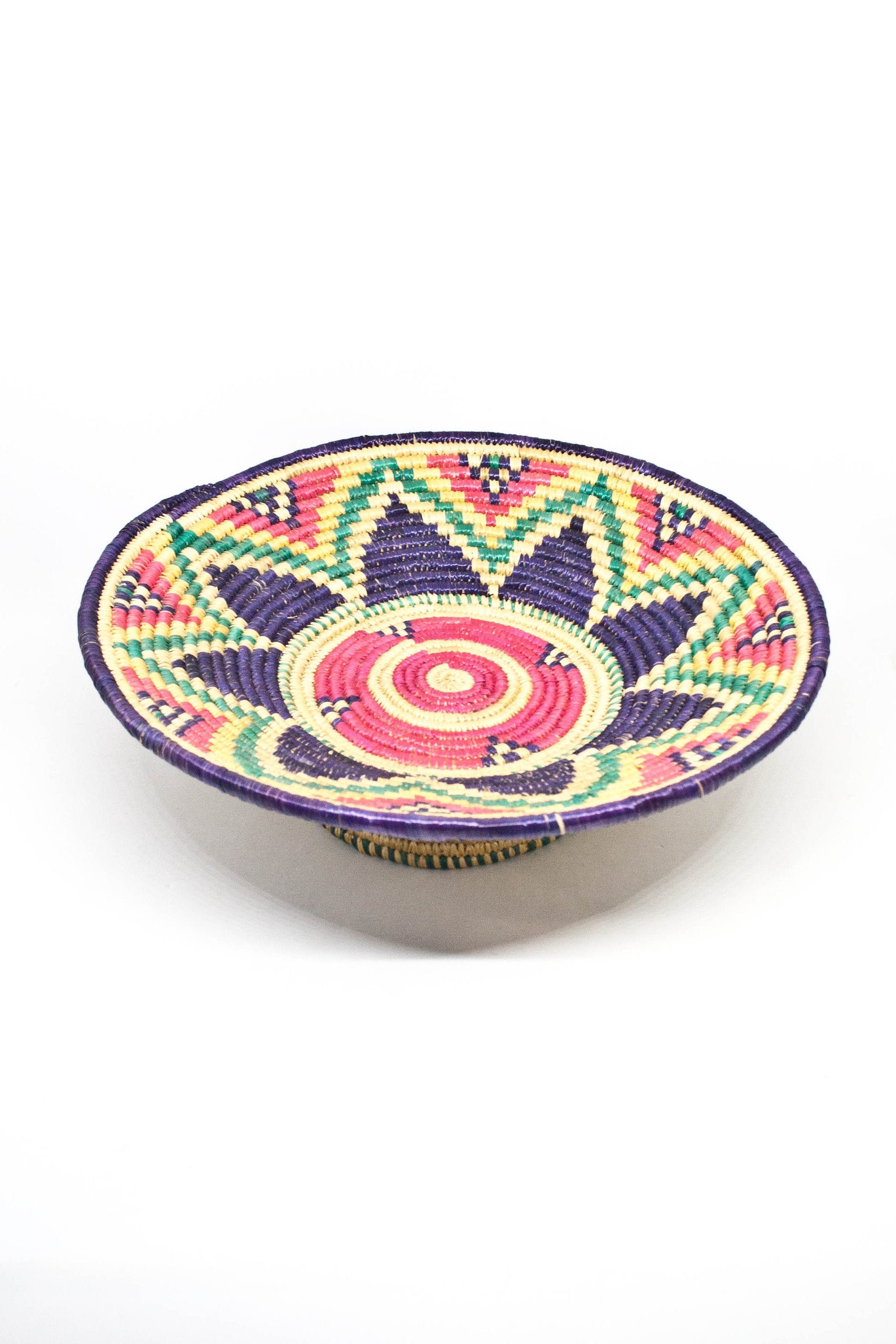 Round Woven Pedestal Basket Wall Basket Decor Woven Bowl Etsy Canada