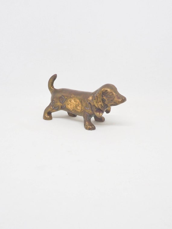 Brass Basset Hound Dog Solid Brass Hound Dog Vintage Decor - Etsy