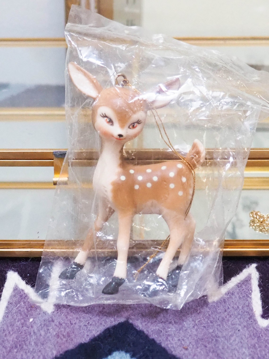 Plastic Baby Deer Figurine Vintage Cute Bambi Christmas Etsy