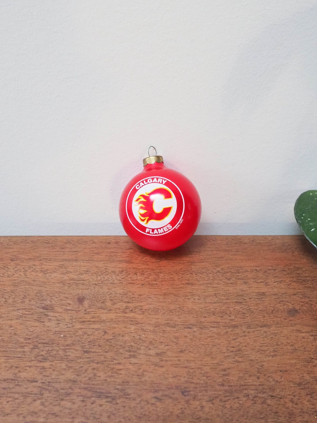 Vtg Calgary Flames Christmas Ornament Red Calgary Flames Souvenir