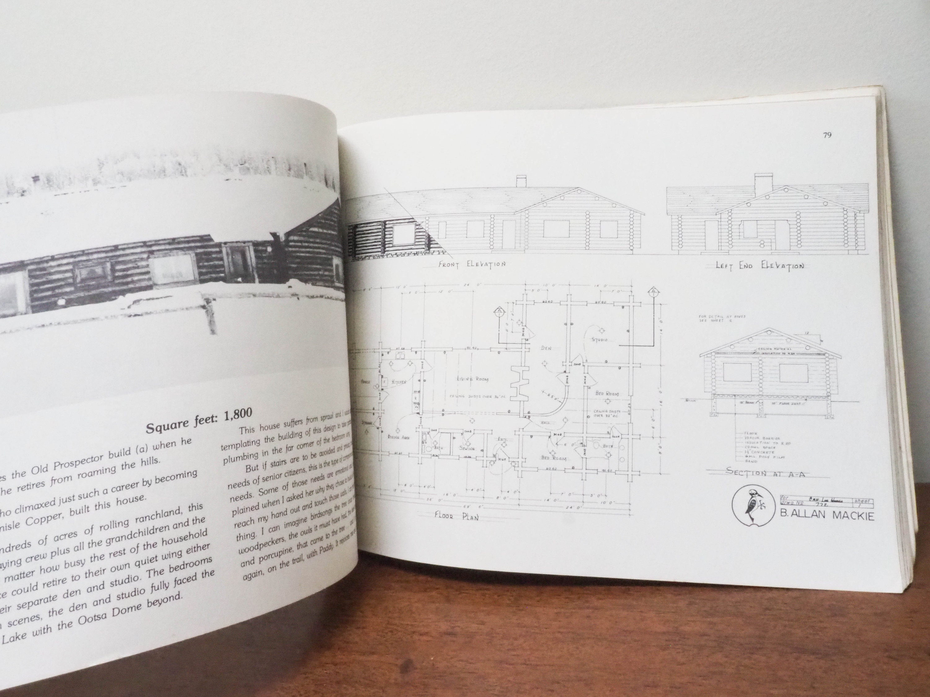 Log House Plans Book - B Allan Mackie - Cabin Homestead Home Plans ...
