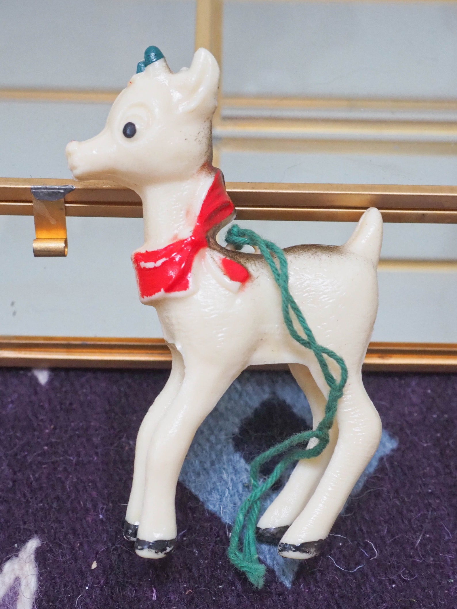 Plastic Reindeer Figurine Pair Vintage Christmas Reindeer Etsy