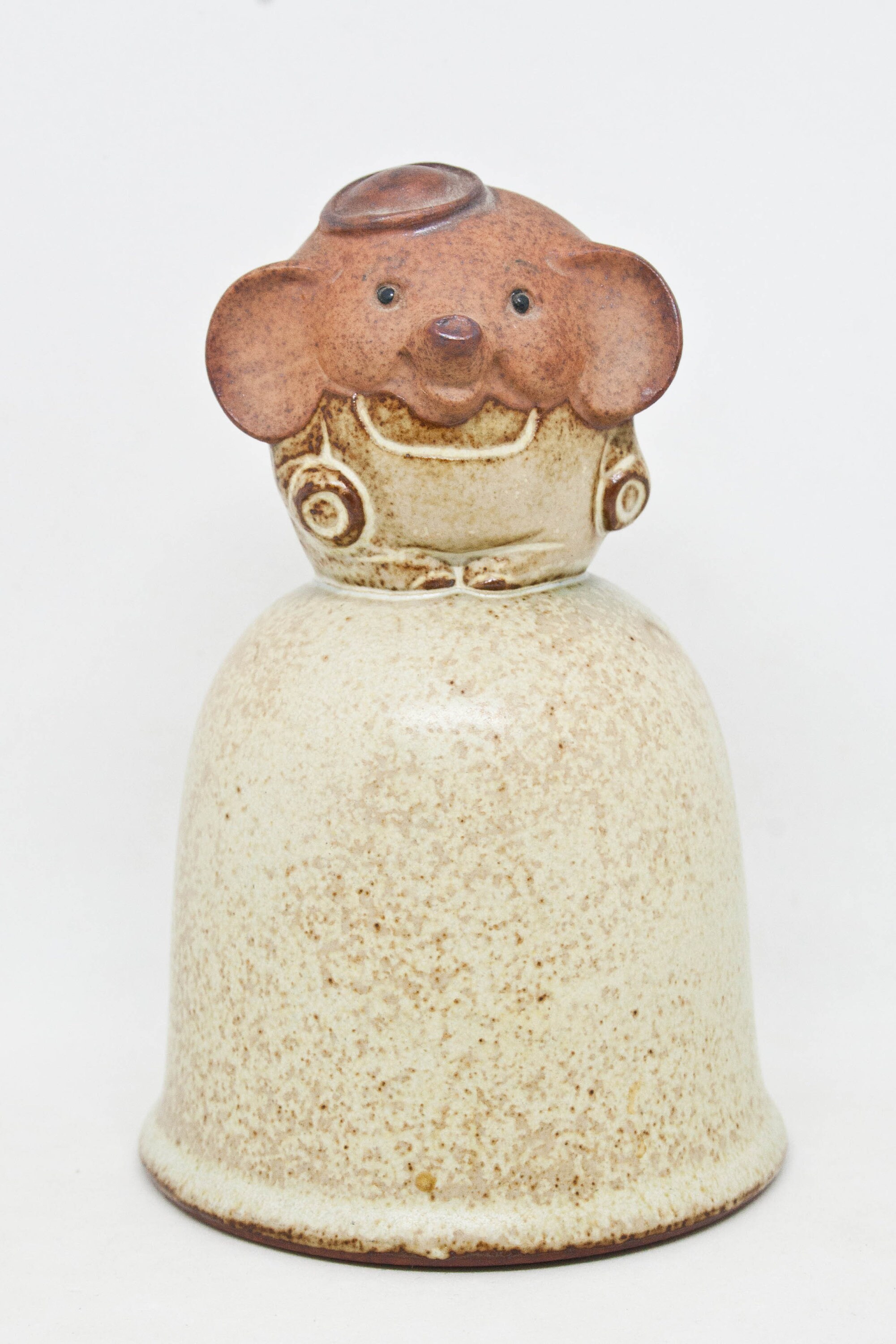 Vintage Giftcraft Japan Stoneware Elephant Bell: 70s Farmhouse