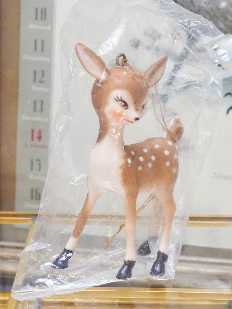 Plastic Baby Deer Figurine Vintage Cute Bambi Christmas Etsy