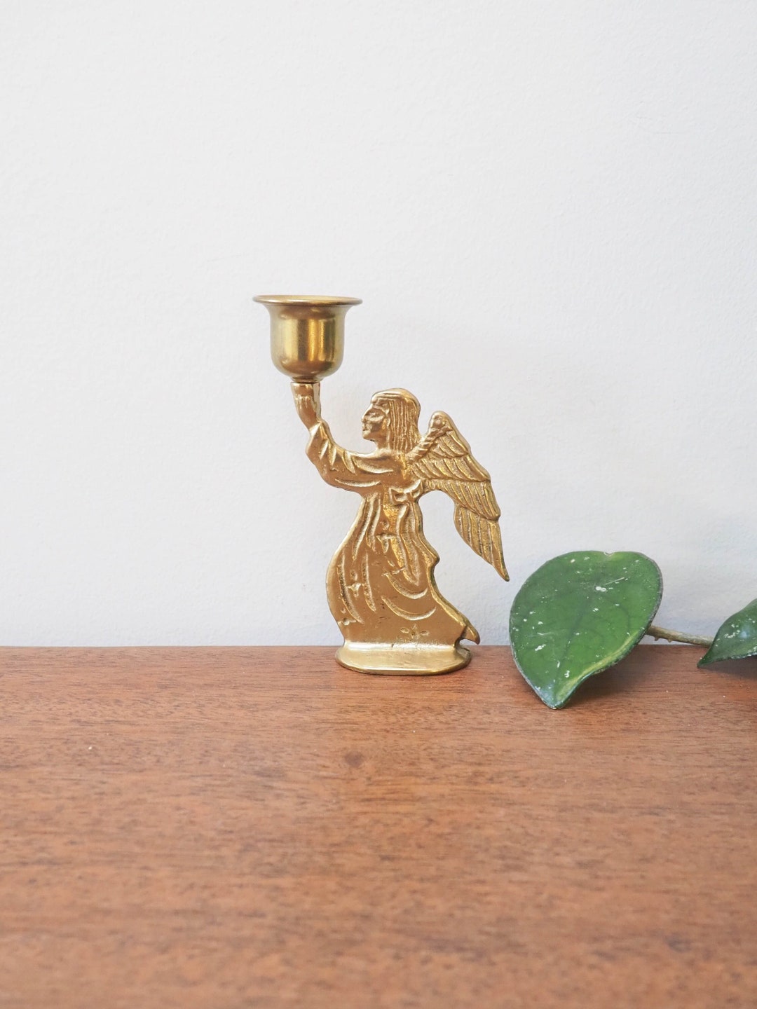 Brass Angel Candle Holder Vintage Brass Angel Figurine Etsy