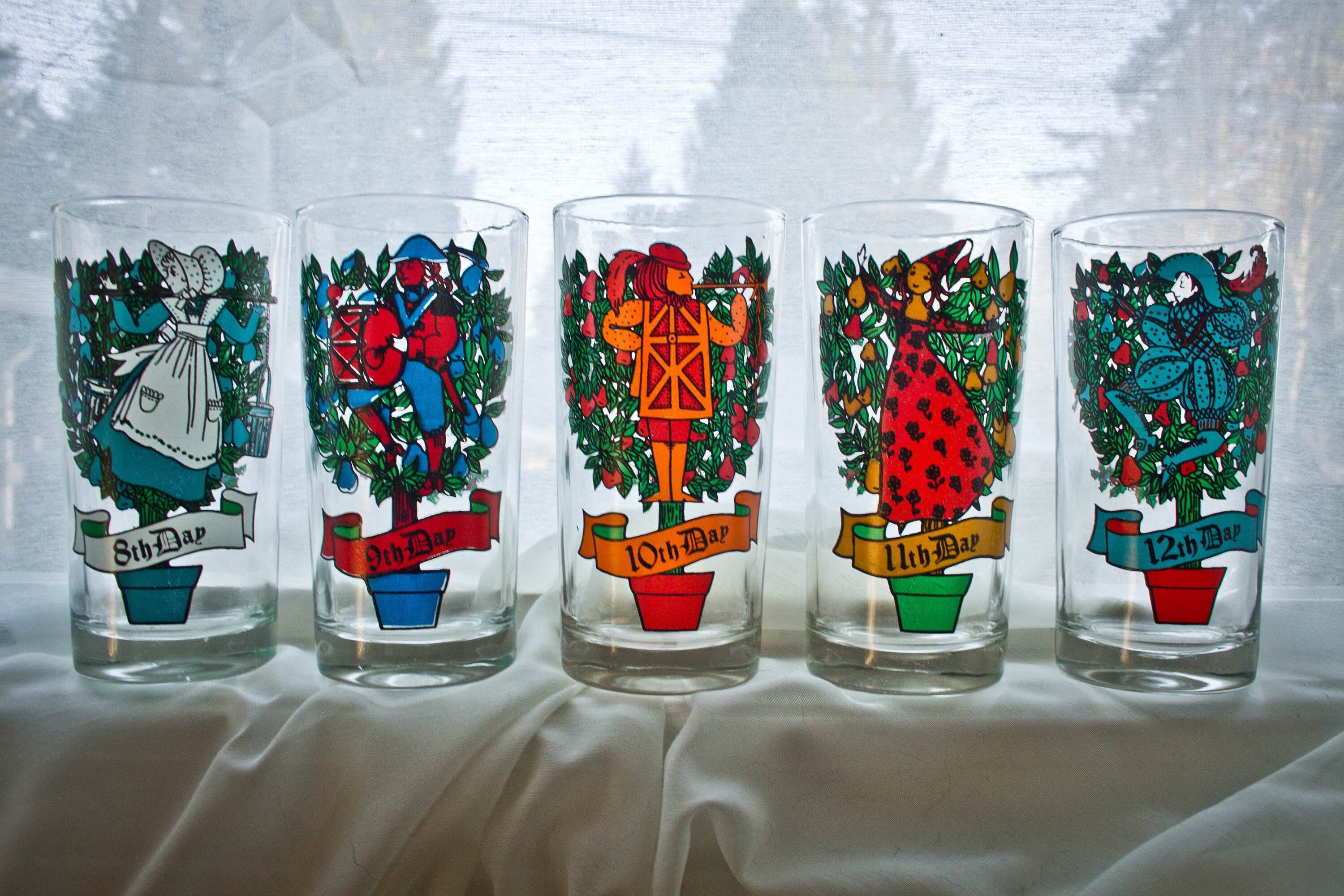 12 Days of Christmas Glass Xmas Glassware 1 6 7 Single Etsy