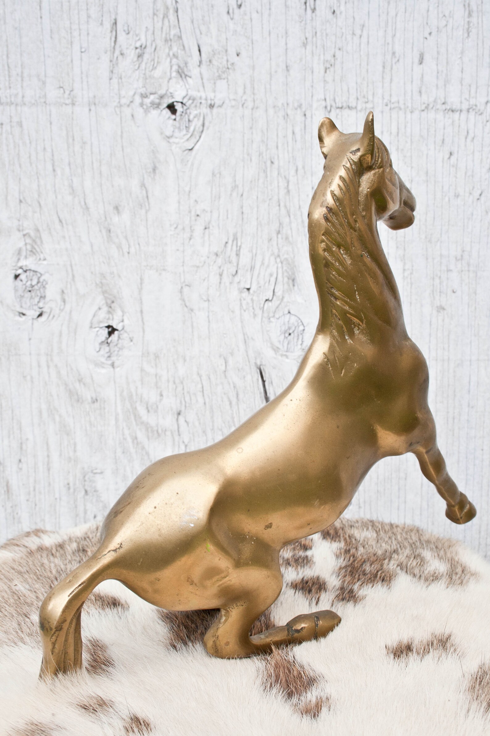 Brass Horse Vintage Brass Horse Statue 70s Horse Ranch Etsy