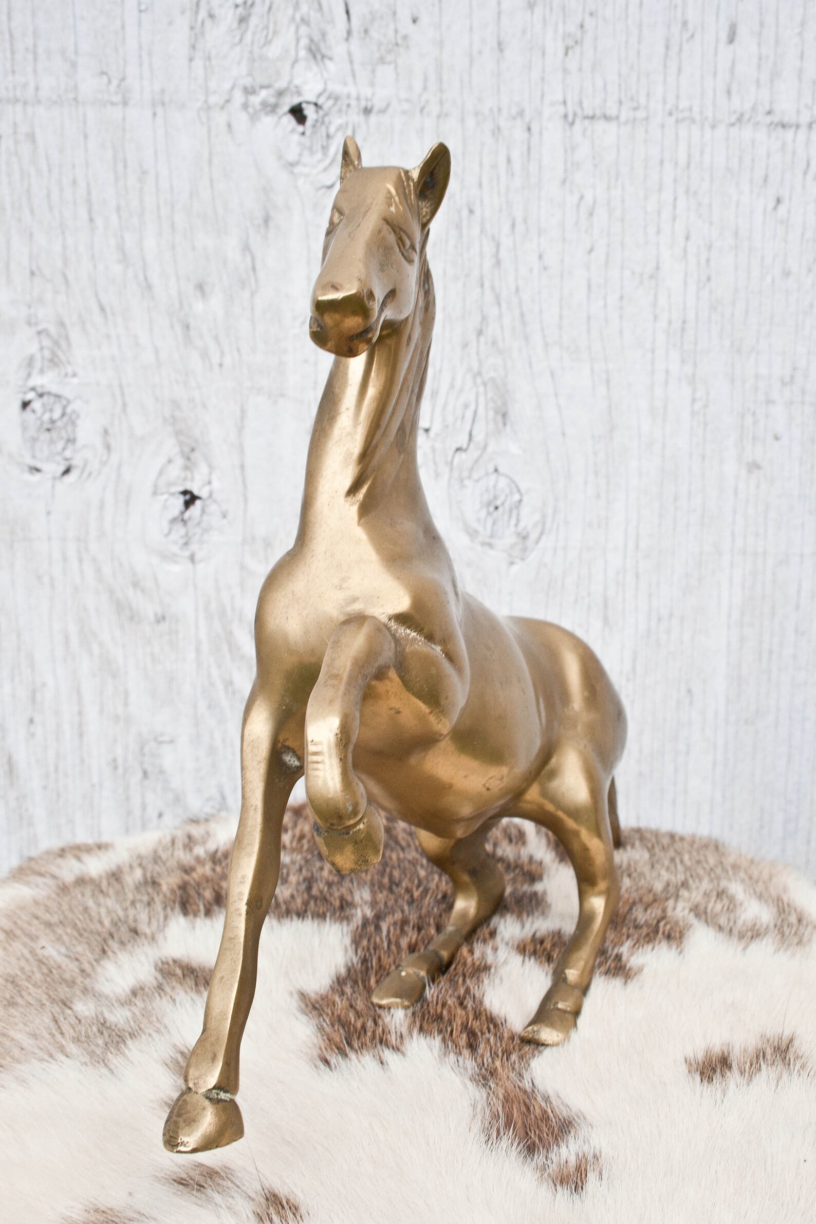 Brass Horse Vintage Brass Horse Statue 70s Horse Ranch Etsy