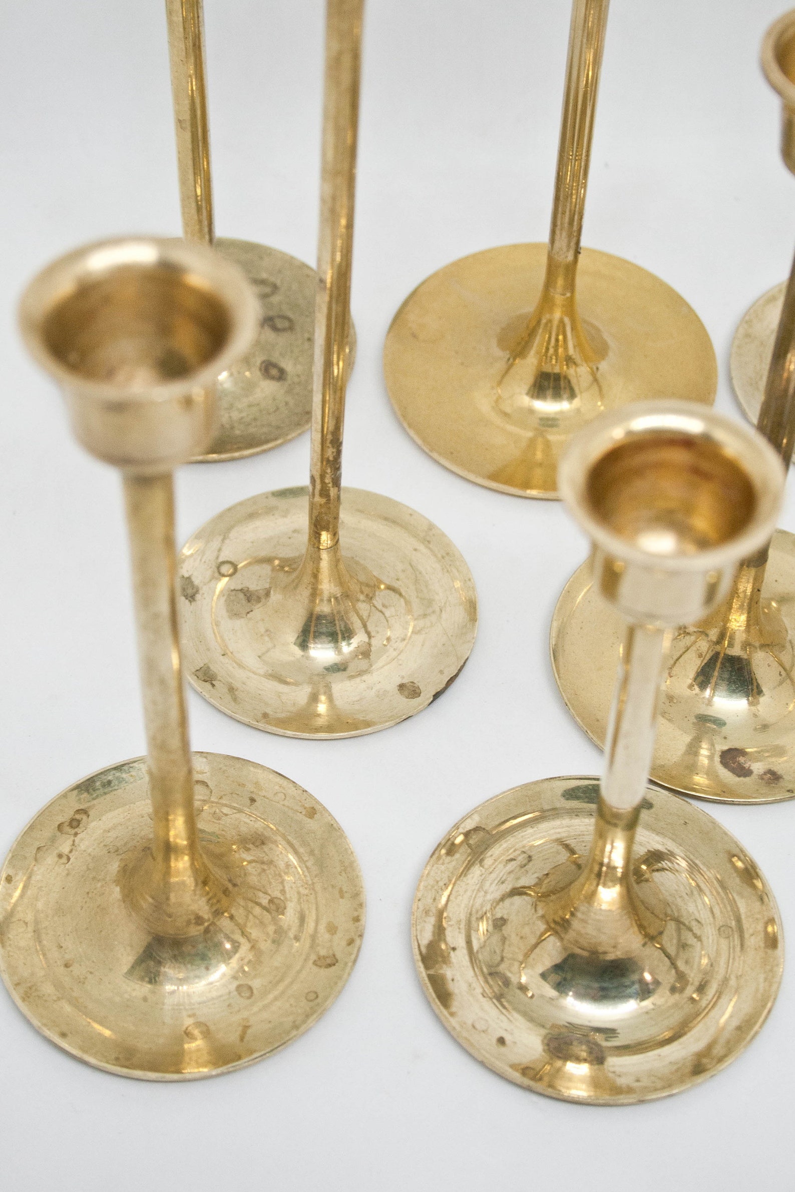 Set of 9 Tiered Brass Candleholders 70s Home Decor Vtg Etsy