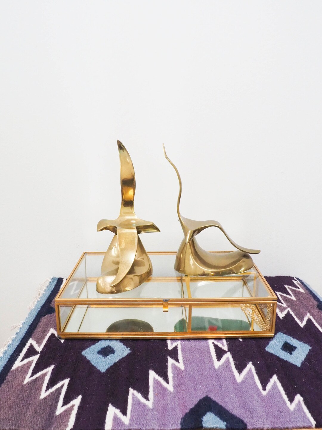 Brass Seagull Bookends Vtg Brass Bird Decor Cabin Office Etsy