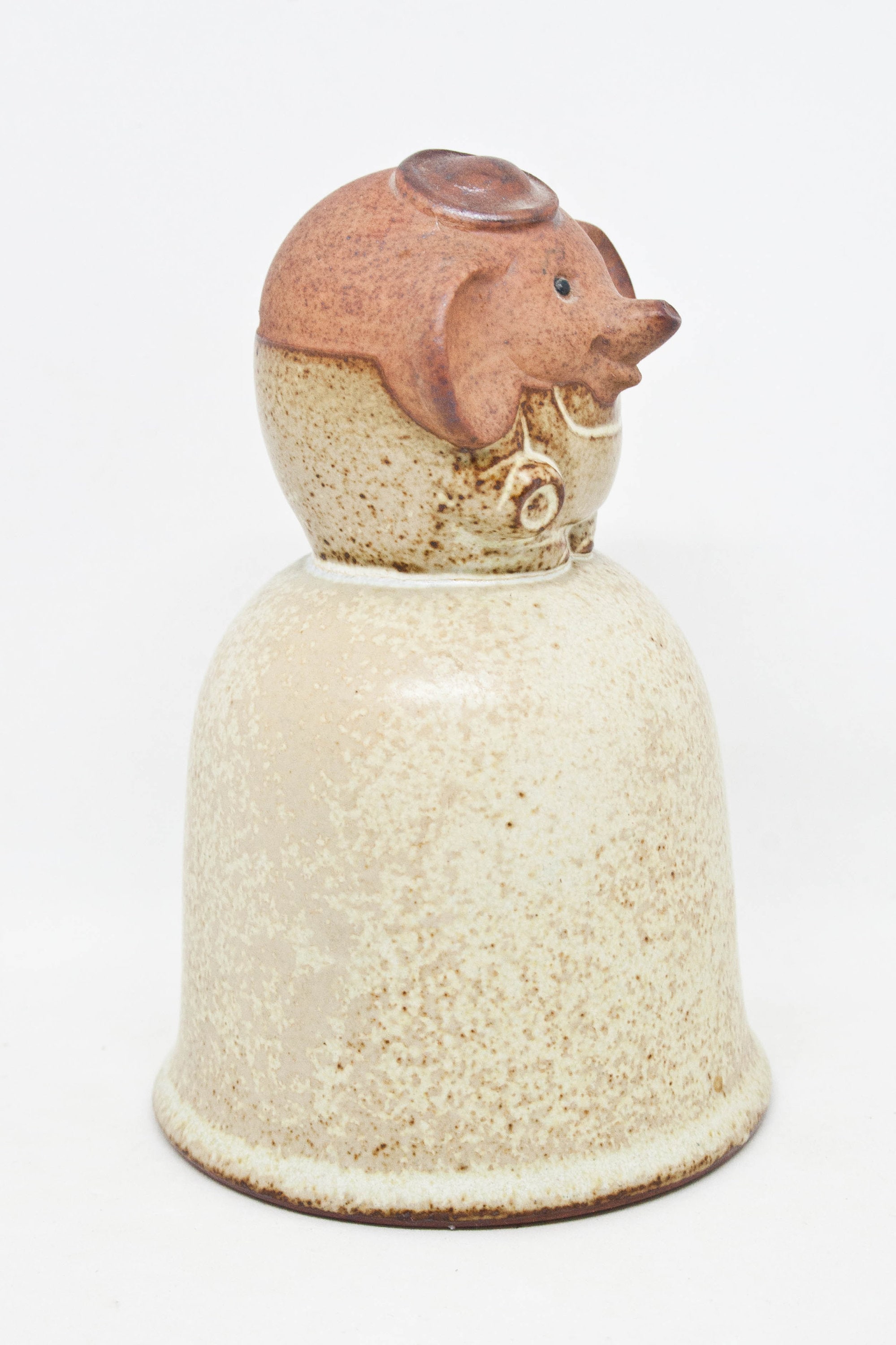 Vintage Giftcraft Japan Stoneware Elephant Bell: 70s Farmhouse
