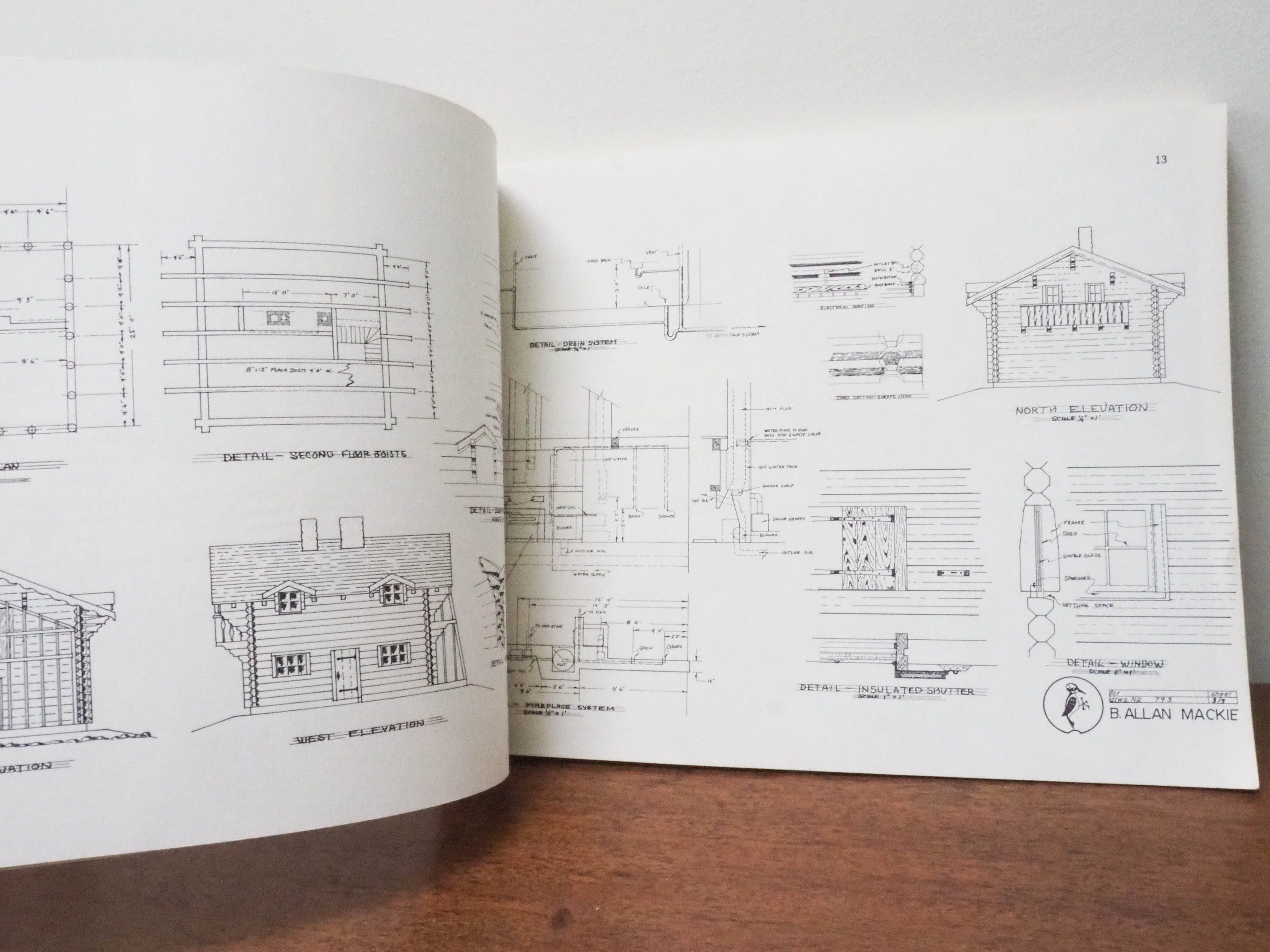 Log House Plans Book - B Allan Mackie - Cabin Homestead Home Plans ...