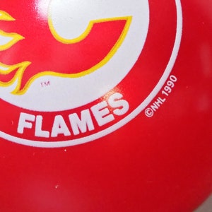 Vtg Calgary Flames Christmas Ornament - Red Calgary Flames Souvenir Christmas Ball - Vintage NHL 