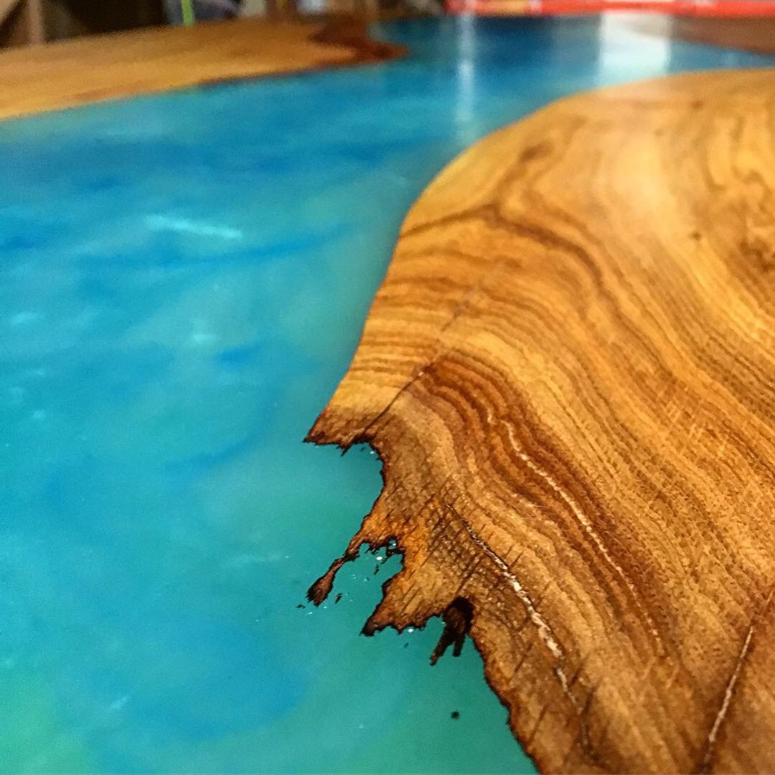 Oak Epoxy Resin River Dining Table Etsy