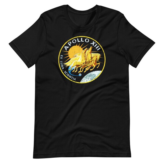 Men's Apollo 13 Mission Patch T-Shirt, Size Medium in Black by Ranger Up