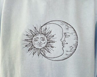 Sun & Moon Embroidered Crewneck Sweatshirt