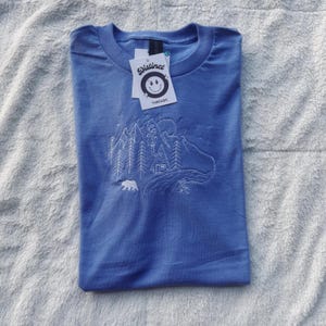 Scenic Mountain View Embroidered T-shirt