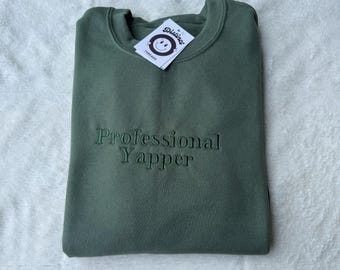 Professional Yapper Embroidered Crewneck Sweatshirt