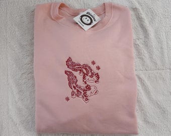 Axolotl Embroidered Crewneck Sweatshirt