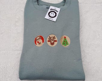 Christmas Cookies Embroidered Crewneck Sweatshirt