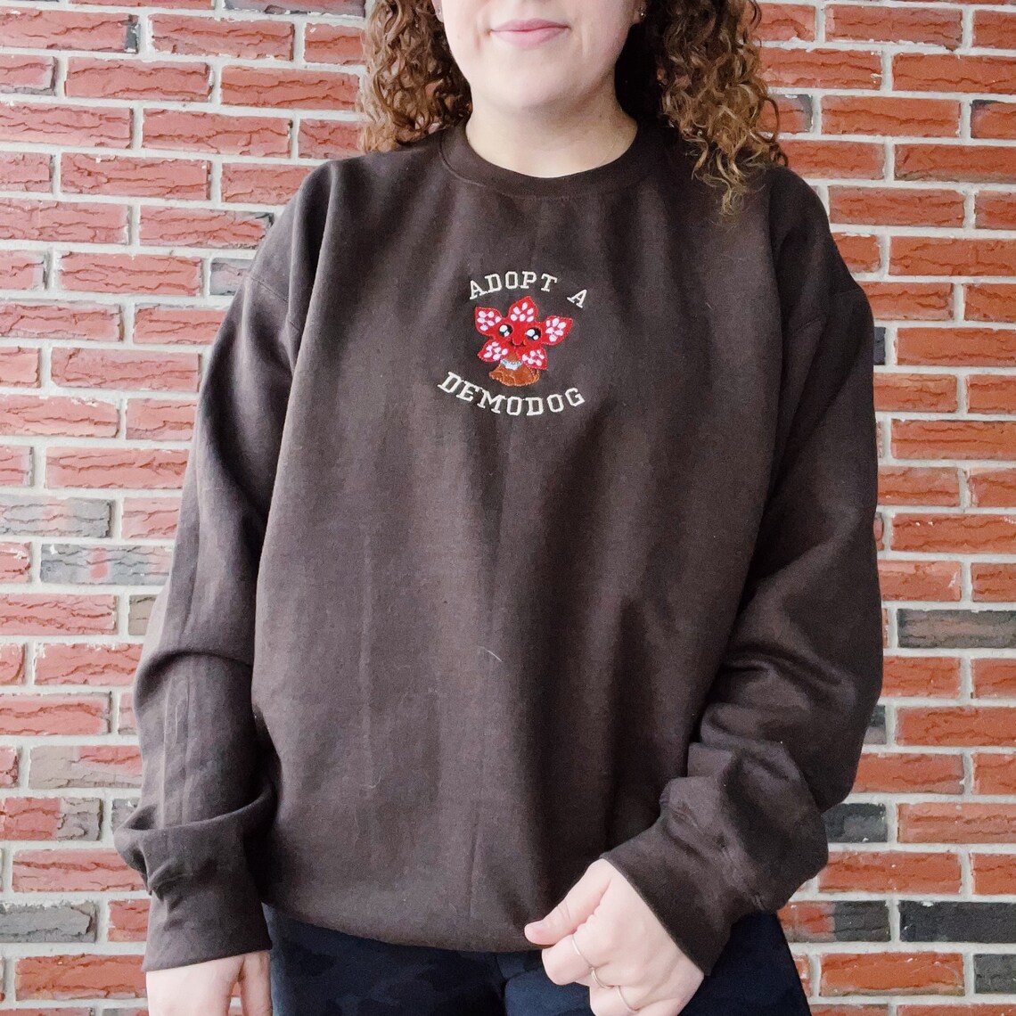 Stranger Things Demodog Embroidered Crewneck Sweatshirt | Etsy