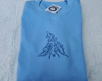 Shark Family Embroidered Crewneck Sweatshirt