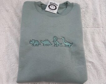 Baby Dinosaurs Embroidered Crewneck Sweatshirt