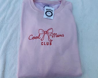 Cool Moms Club Embroidered Crewneck Sweatshirt