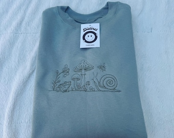 Cottage Core Embroidered Crewneck Sweatshirt