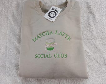 Matcha Latte Social Club Embroidered Crewneck Sweatshirt