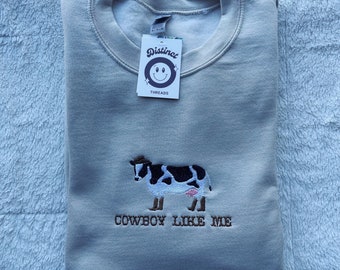 Cowboy Like Me Embroidered Crewneck Sweatshirt