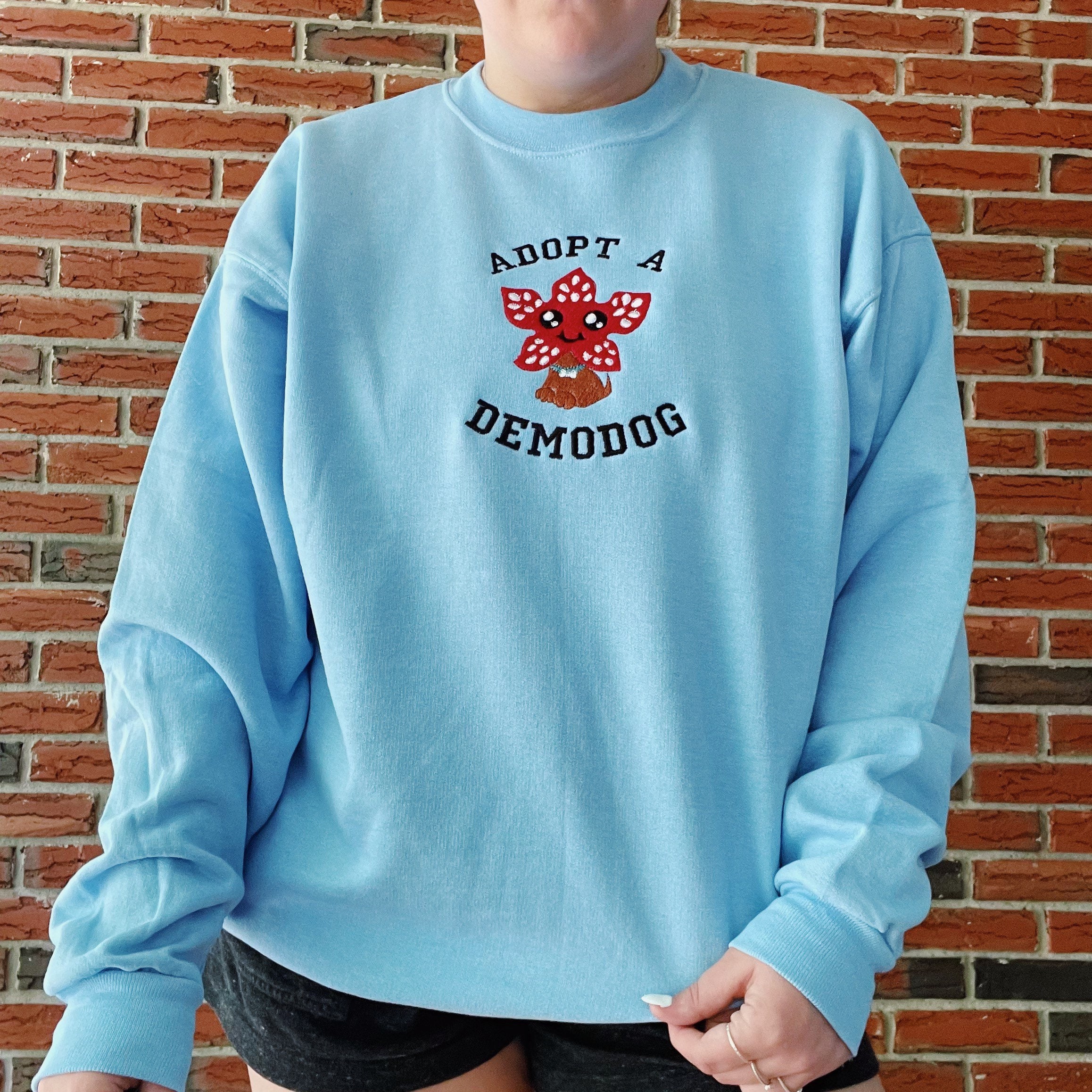 Stranger Things Demodog Embroidered Crewneck Sweatshirt - Etsy