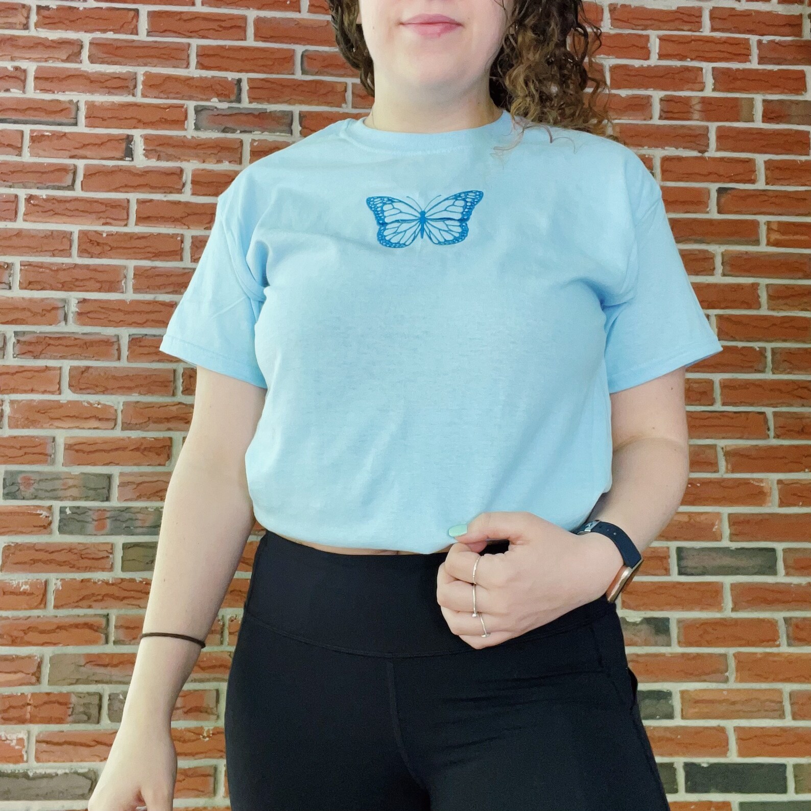 Butterfly Embroidered Tshirt Etsy