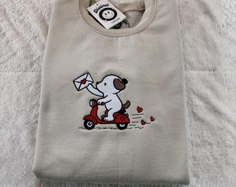 Love Letters Puppy Embroidered Crewneck Sweatshirt