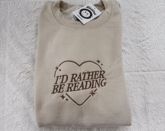 I’d Rather Be Reading Embroidered Crewneck Sweatshirt