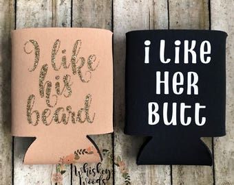Couples can cooler set (i like his beard, i like her butt)